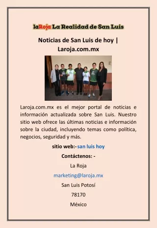 Noticias de San Luis de hoy | Laroja.com.mx