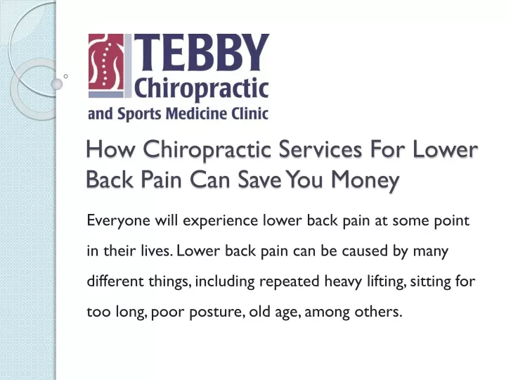 how chiropractic services for lower back pain can save you money