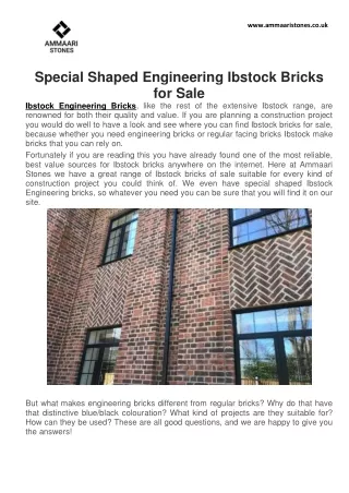 Special Shaped Engineering Ibstock Bricks for Sale