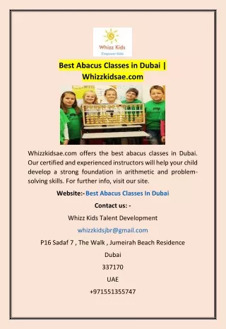 best abacus classes in dubai whizzkidsae com