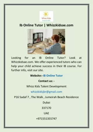 ib online tutor whizzkidsae com