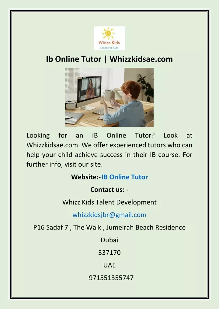 ib online tutor whizzkidsae com