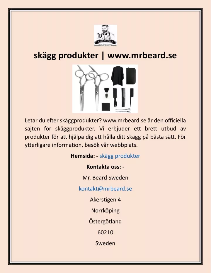 sk gg produkter www mrbeard se