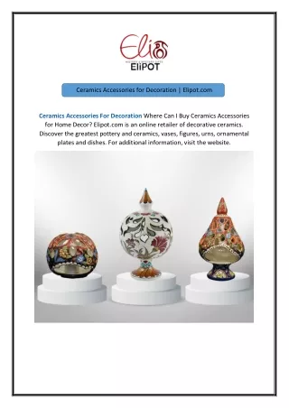 Ceramics Accessories for Decoration Elipot.com