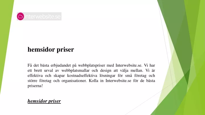 hemsidor priser