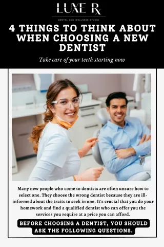 4 Things to Think About When Choosing a New Dentist | Luxe Rx