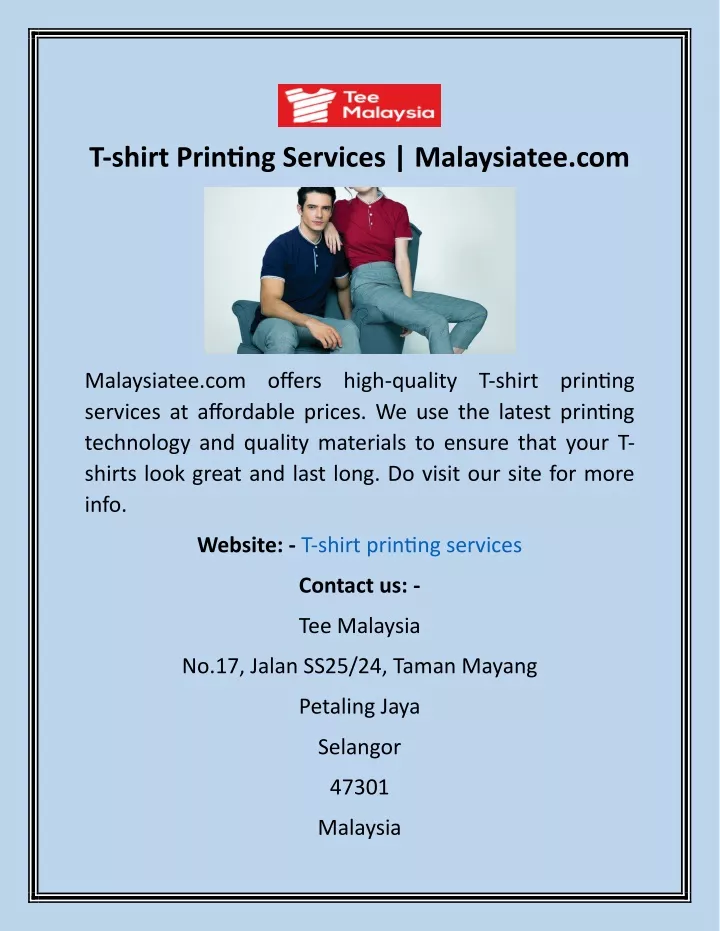 t shirt printing services malaysiatee com