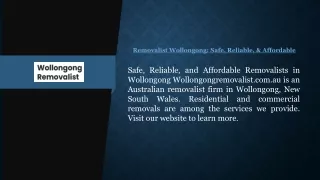 Removalist Wollongong: Safe, Reliable, & Affordable