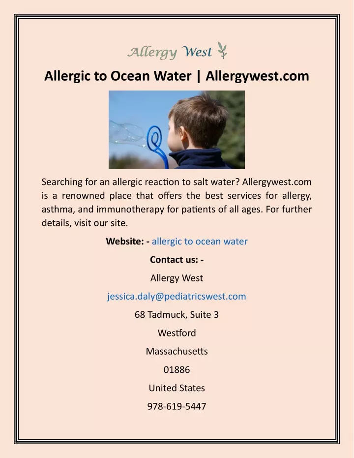 allergic to ocean water allergywest com