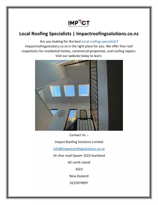 Local Roofing Specialists  Impactroofingsolutions.co.nz