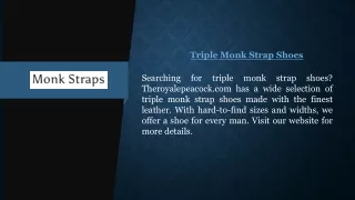 Triple Monk Strap Shoes | Theroyalepeacock.com