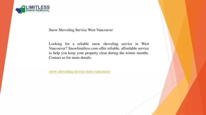 snow shoveling service west vancouver looking