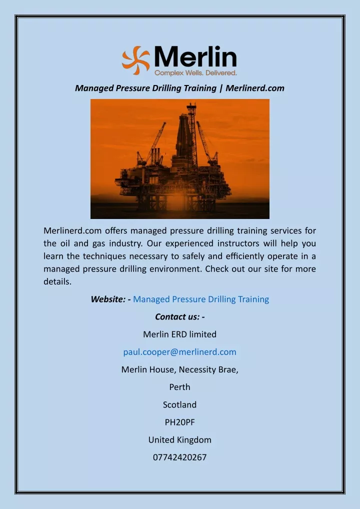 managed pressure drilling training merlinerd com