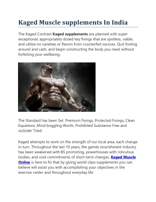 Kaged Muscle supplements In India