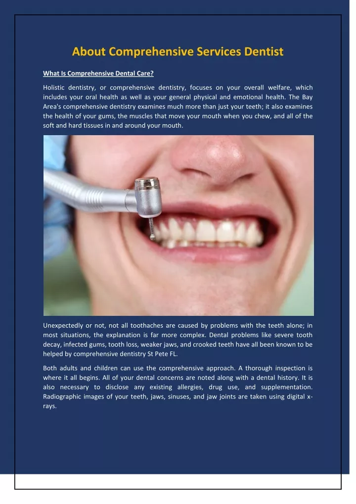 about comprehensive services dentist