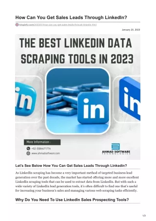 how can you get sales leads through linkedin