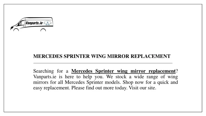 mercedes sprinter wing mirror replacement