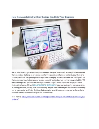 how data analytics for distributors can help your