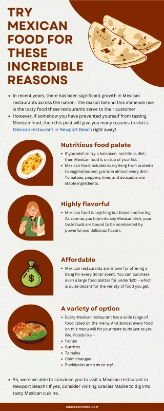 Try Mexican Food For These Incredible Reasons
