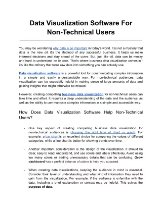 data visualization software for non technical