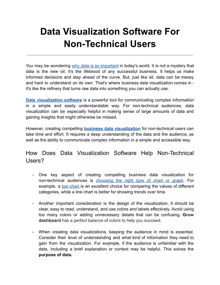 data visualization software for non technical
