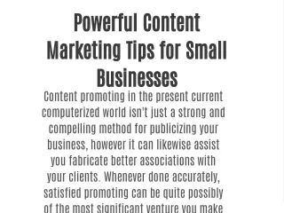 Powerful Content Marketing Tips for Small Businesses