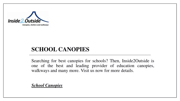 school canopies