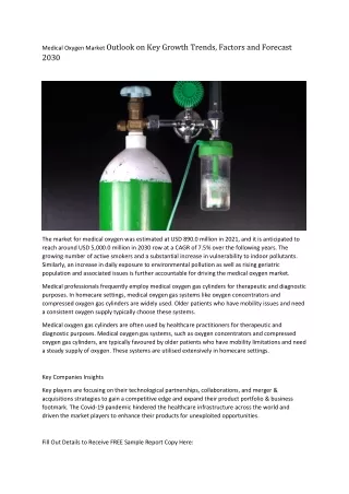 medical oxygen market outlook on key growth