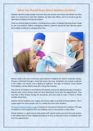 What You Should Know About Sedation Dentistry