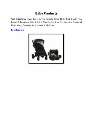 Baby Products