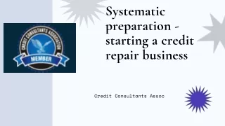 Systematic preparation - starting a credit repair business