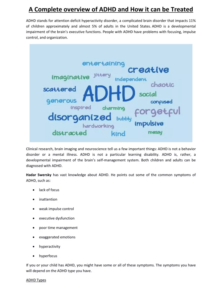a complete overview of adhd