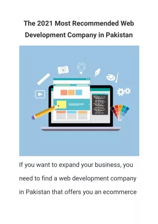 The 2021 Most Recommended Web Development Company in Pakistan