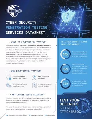 Siege Cyber - Data Sheet