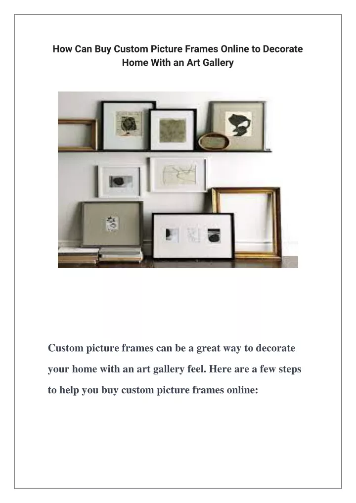 how can buy custom picture frames online