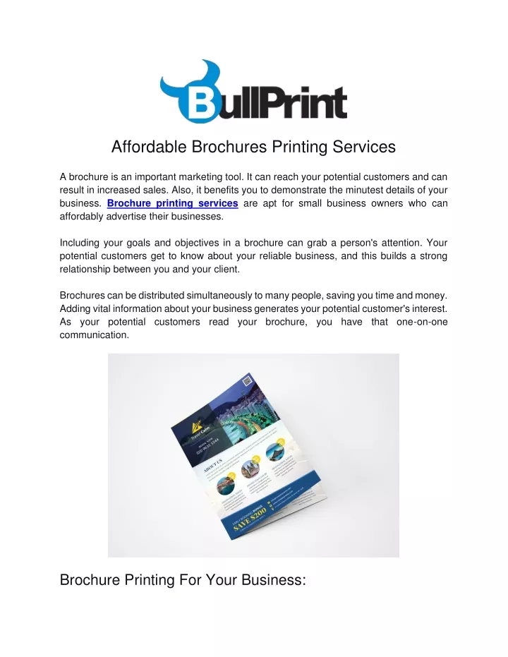 affordable brochures printing services