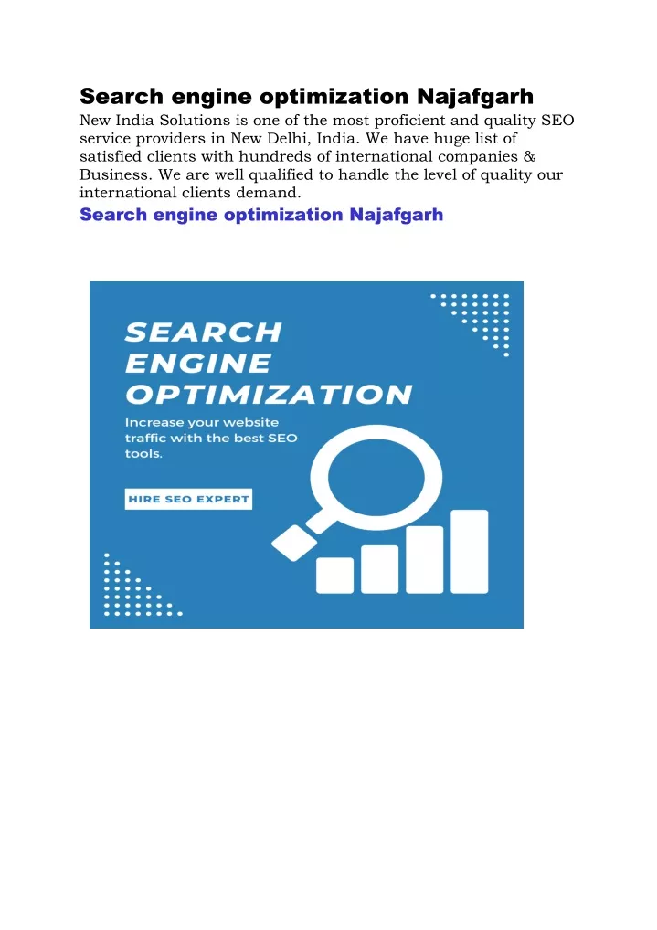 search engine optimization najafgarh new india