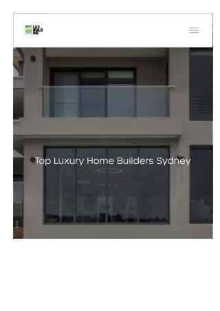 Top Luxury Home Builders Sydney