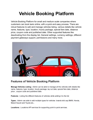 Vehicle Booking Platform