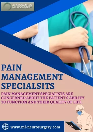 Best Pain Management Specialists At Jagannathan Neurosurgery