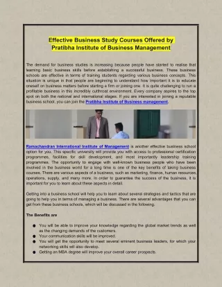 effective business study courses offered