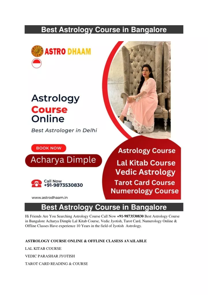 best astrology course in bangalore