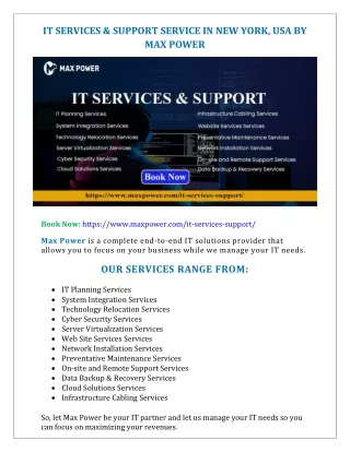 IT SERVICES & SUPPORT SERVICE IN NEW YORK  |  MAX POWER