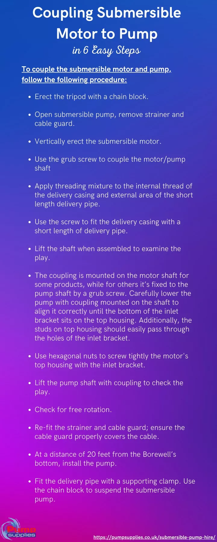 coupling submersible motor to pump in 6 easy steps