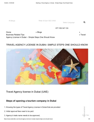 Starting a Travel Agency in Dubai - Simple Steps One Should Know