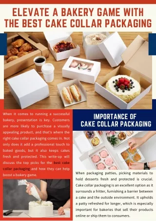 Elevate a Bakery Game with the Best Cake Collar Packaging