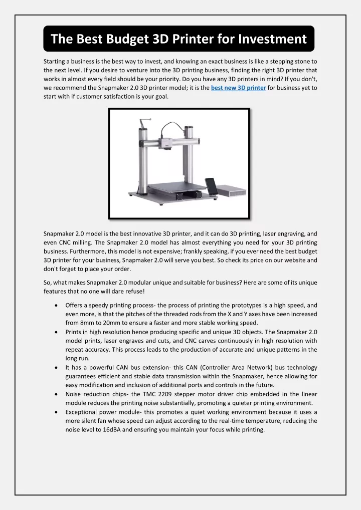 the best budget 3d printer for investment