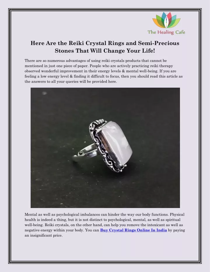here are the reiki crystal rings and semi