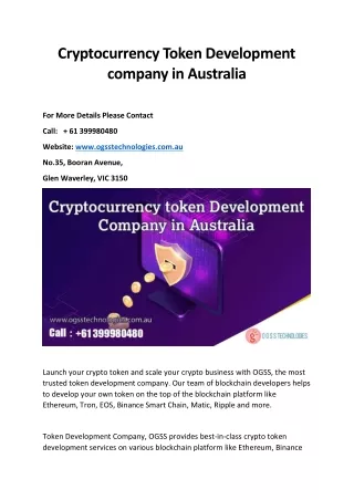 cryptocurrency token development company
