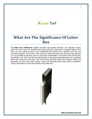 What Are The Significance Of Letter Box